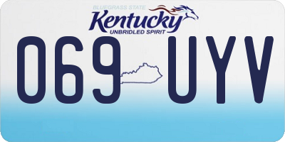 KY license plate 069UYV