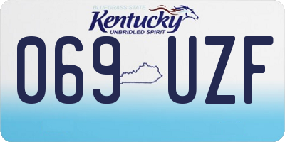 KY license plate 069UZF