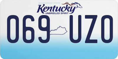 KY license plate 069UZO