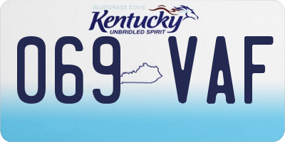 KY license plate 069VAF