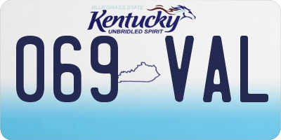 KY license plate 069VAL
