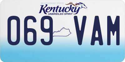 KY license plate 069VAM