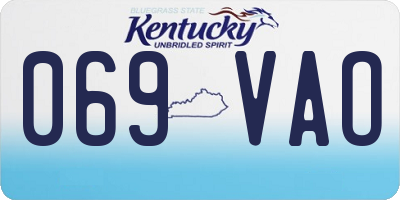 KY license plate 069VAO