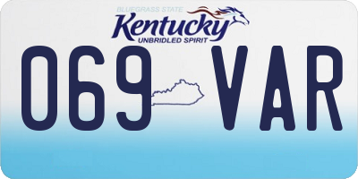 KY license plate 069VAR