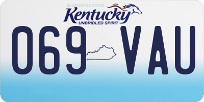 KY license plate 069VAU