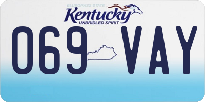 KY license plate 069VAY