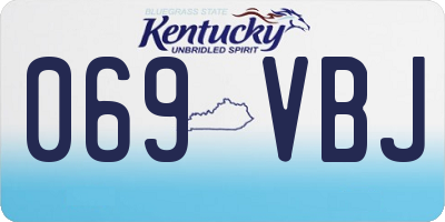 KY license plate 069VBJ