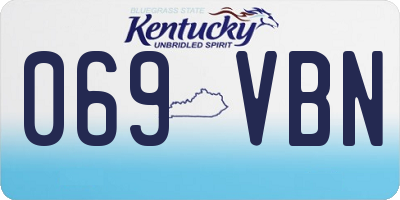 KY license plate 069VBN
