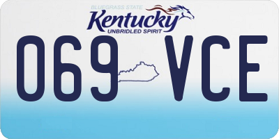 KY license plate 069VCE