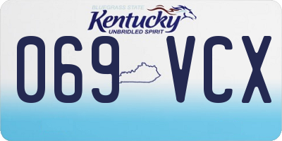 KY license plate 069VCX