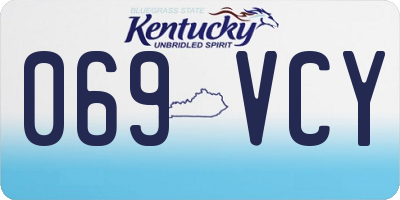 KY license plate 069VCY