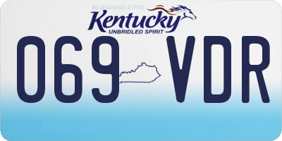 KY license plate 069VDR