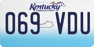 KY license plate 069VDU