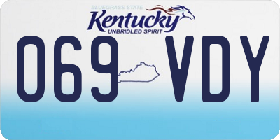 KY license plate 069VDY