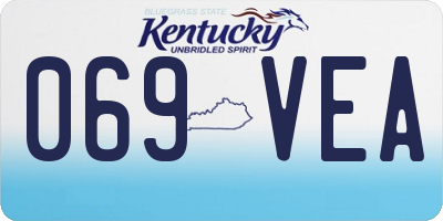 KY license plate 069VEA