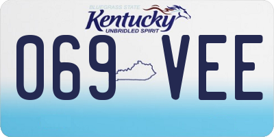 KY license plate 069VEE