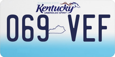 KY license plate 069VEF