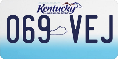 KY license plate 069VEJ