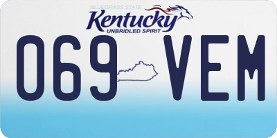 KY license plate 069VEM