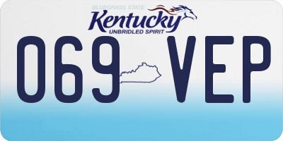 KY license plate 069VEP