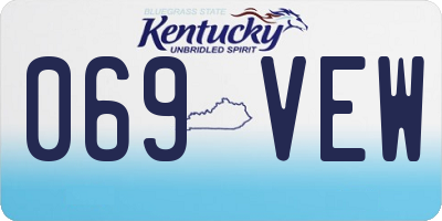 KY license plate 069VEW