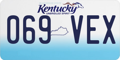 KY license plate 069VEX