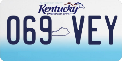 KY license plate 069VEY