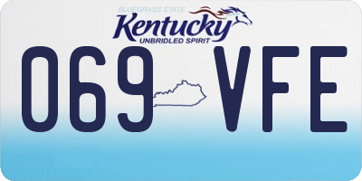 KY license plate 069VFE