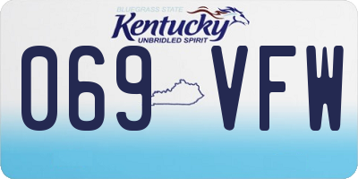 KY license plate 069VFW