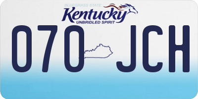 KY license plate 070JCH