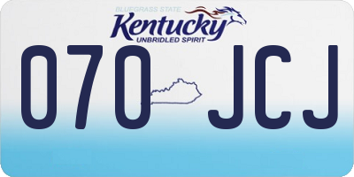 KY license plate 070JCJ