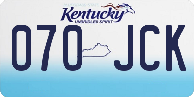 KY license plate 070JCK