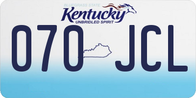 KY license plate 070JCL