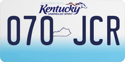 KY license plate 070JCR