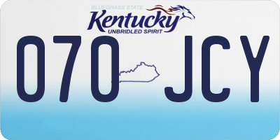 KY license plate 070JCY