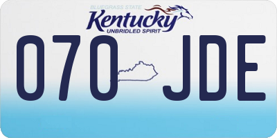 KY license plate 070JDE