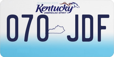 KY license plate 070JDF