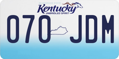 KY license plate 070JDM