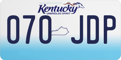 KY license plate 070JDP