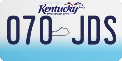 KY license plate 070JDS