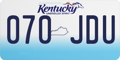 KY license plate 070JDU