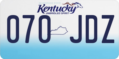 KY license plate 070JDZ
