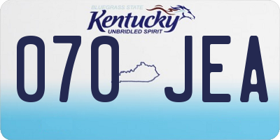 KY license plate 070JEA