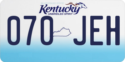 KY license plate 070JEH
