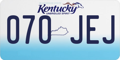 KY license plate 070JEJ