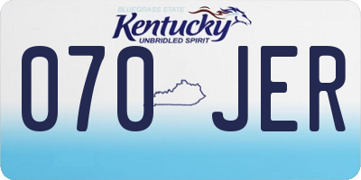 KY license plate 070JER