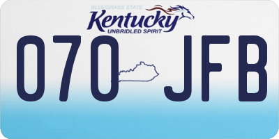 KY license plate 070JFB