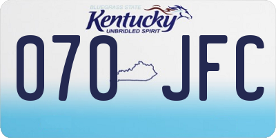 KY license plate 070JFC