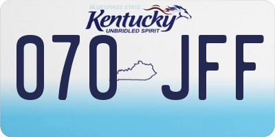 KY license plate 070JFF
