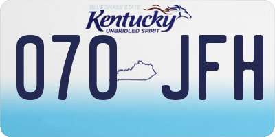 KY license plate 070JFH